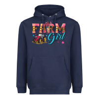 Navy farm girl Heavyweight Hoodie - texasbilliewilder