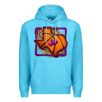 Ocean Blue leopard basketball texas map Premium Hoodie - Jasminsmagicworld