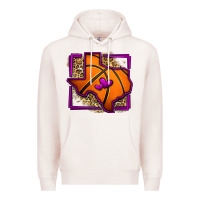Pale Pink leopard basketball texas map Premium Hoodie - Jasminsmagicworld