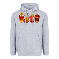 Heather Grey firefighter coffee cups Heavyweight Hoodie - texasbilliewilder