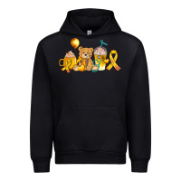 Black childhood cancer ribbon and coffee cups Urban Hoodie - AdoDesignShop