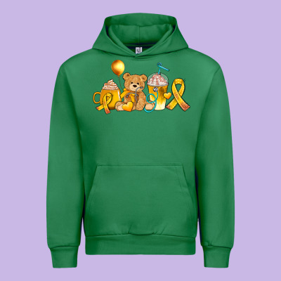 Childhood Cancer Ribbon And Coffee Cups Urban Hoodie Designed By Adodesignshop
