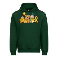 Forest Green childhood cancer ribbon and coffee cups Urban Hoodie - AdoDesignShop