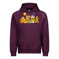 Mauve Wine childhood cancer ribbon and coffee cups Urban Hoodie - AdoDesignShop