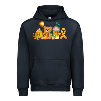 Navy childhood cancer ribbon and coffee cups Urban Hoodie - AdoDesignShop