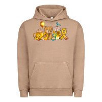 Pigment Burro childhood cancer ribbon and coffee cups Urban Hoodie - AdoDesignShop