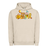 Pigment French Oak childhood cancer ribbon and coffee cups Urban Hoodie - AdoDesignShop