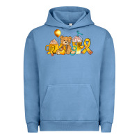 Pigment Pebble Blue childhood cancer ribbon and coffee cups Urban Hoodie - AdoDesignShop