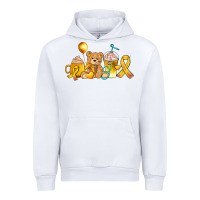 White childhood cancer ribbon and coffee cups Urban Hoodie - AdoDesignShop