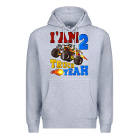 Heather Grey i'am two truck yeah Premium Hoodie - Artiststas