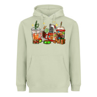 Matcha Christmas coffee cups with French Bulldog Heavyweight Hoodie - RanaPortraitStore