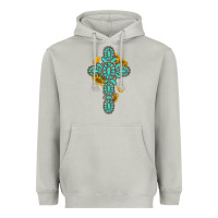 Moon Dust gemstone cross with sunflowers and butterflies Heavyweight Hoodie - texasbilliewilder