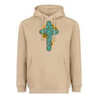 Gemstone Cross With Sunflowers And Butterflies Heavyweight Hoodie | Teevron