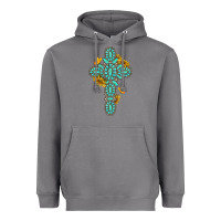 Storm gemstone cross with sunflowers and butterflies Heavyweight Hoodie - texasbilliewilder
