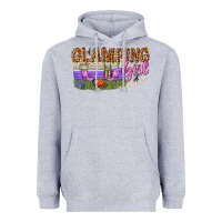 Heather Grey glamping girl Heavyweight Hoodie - texasbilliewilder