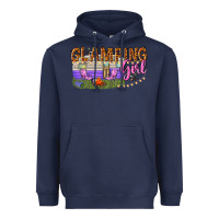 Navy glamping girl Heavyweight Hoodie - texasbilliewilder