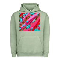 Pigment Oil Green cancer boxing gloves and cancer ribbon Urban Hoodie - AdoDesignShop