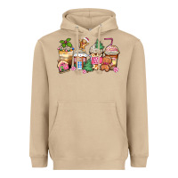 Mushroom pink gingerbread coffee cups Heavyweight Hoodie - Zillion Design Studio