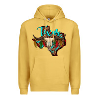 Antique Gold bullskull texas map Premium Hoodie - JahusDesignShop
