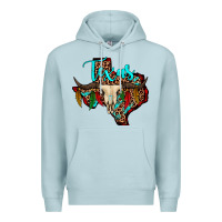Blue Mist bullskull texas map Premium Hoodie - JahusDesignShop