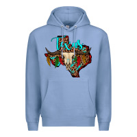 Colony Blue bullskull texas map Premium Hoodie - JahusDesignShop
