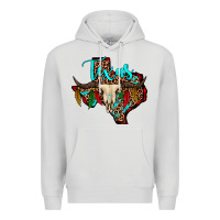 Dove Grey bullskull texas map Premium Hoodie - JahusDesignShop