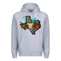 Heather Grey bullskull texas map Premium Hoodie - JahusDesignShop