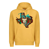 Mustard bullskull texas map Premium Hoodie - JahusDesignShop