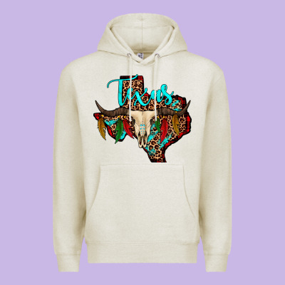 Bullskull Texas Map Premium Hoodie Designed By Jahusdesignshop