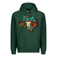 Sports Green bullskull texas map Premium Hoodie - JahusDesignShop