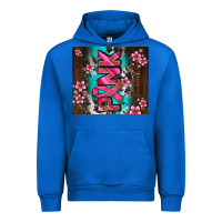 Cobalt western pattern pink with floral cancer ribbon Urban Hoodie - AdoDesignShop