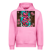 Fuchsia Pink western pattern pink with floral cancer ribbon Urban Hoodie - AdoDesignShop