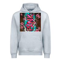 Heather Grey western pattern pink with floral cancer ribbon Urban Hoodie - AdoDesignShop