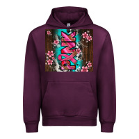 Mauve Wine western pattern pink with floral cancer ribbon Urban Hoodie - AdoDesignShop