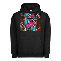 Pigment Black western pattern pink with floral cancer ribbon Urban Hoodie - AdoDesignShop