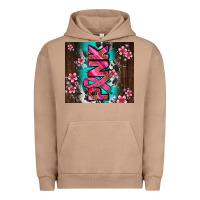 Pigment Burro western pattern pink with floral cancer ribbon Urban Hoodie - AdoDesignShop