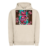 Pigment French Oak western pattern pink with floral cancer ribbon Urban Hoodie - AdoDesignShop