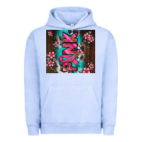 Pigment Grape Ice western pattern pink with floral cancer ribbon Urban Hoodie - AdoDesignShop