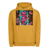 Pigment Peanut Butter western pattern pink with floral cancer ribbon Urban Hoodie - AdoDesignShop