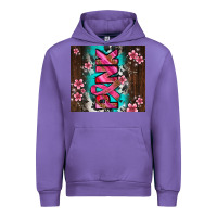 Tulip western pattern pink with floral cancer ribbon Urban Hoodie - AdoDesignShop