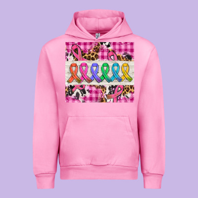Western Colorfull Cancer Ribbon Urban Hoodie Designed By Adodesignshop