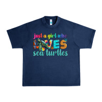 Navy just a girl who loves sea turtle Urban Heavy Tee - Artiststas