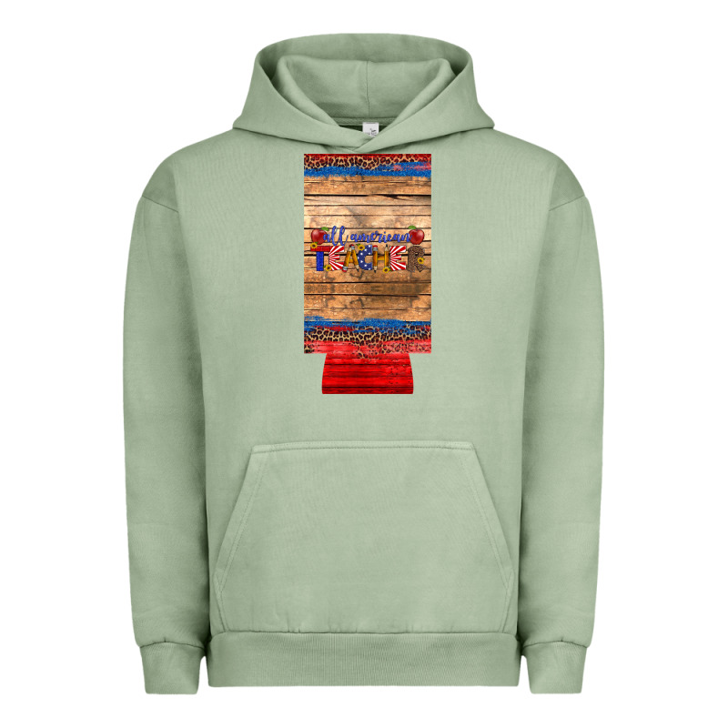 All American Teacher 12 Oz Slim Can Cooler Urban Hoodie by Artiststas | Teevron