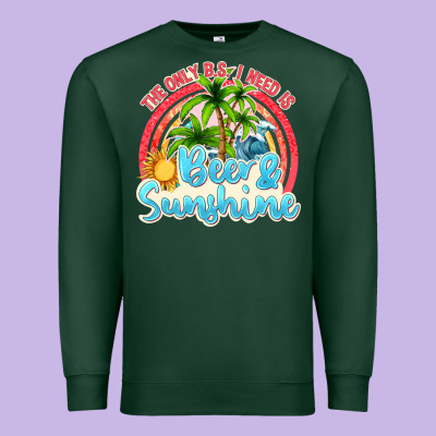 Beer And Sunshine Premium Sweatshirt Designed By Texasbilliewilder