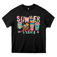 Black Summer Vibes Heavy Core Tee - CowhideDigitalArt