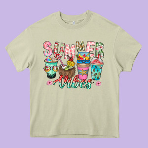 Summer Vibes Heavy Core Tee Designed By Cowhidedigitalart