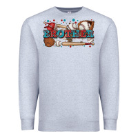 Heather Grey brother baseball Premium Sweatshirt - Zillion Design Studio