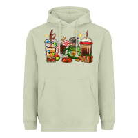 Matcha Christmas coffee cups with Pug Heavyweight Hoodie - RanaPortraitStore