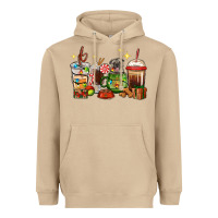 Mushroom Christmas coffee cups with Pug Heavyweight Hoodie - RanaPortraitStore