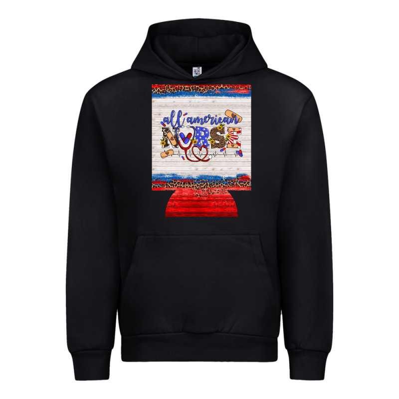 All American Nurse 12 Oz Regular Can Cooler Urban Hoodie by Artiststas | Teevron